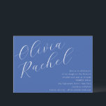 Elegant Cobalt Blue Script Minimal Bat mitzvah Inbjudningar<br><div class="desc">Den här elegantens Bat mitzvah inbjudan visar en contemporary med en minimalistisk sammansättning av vågrät, perfekt för det moderna firande. Inbjudan har en vacker manusgrafi i skarpt vitt, som ställs in mot en rik Cobalt Blue-bakgrund och skapar ett slående och sofistikerat utseende. Idealiskt för dem som uppskattar rent linjer och...</div>