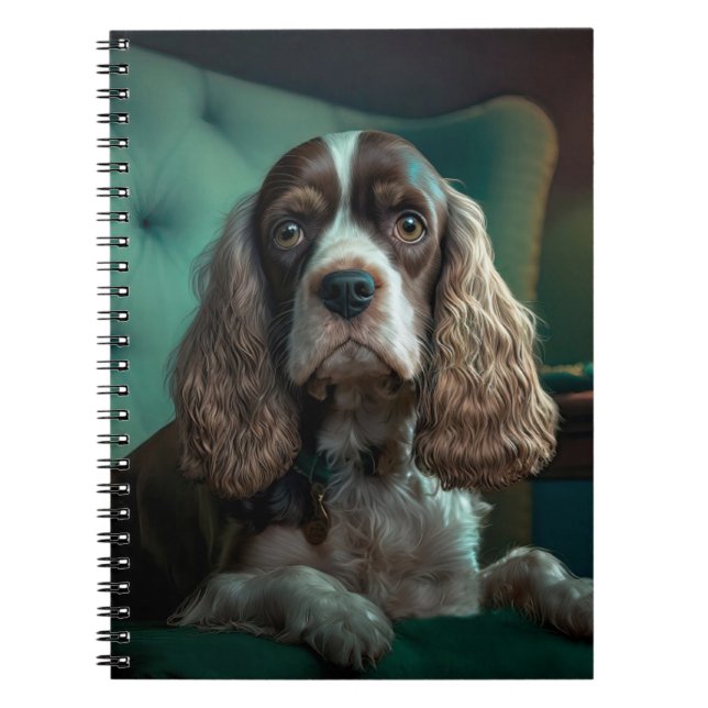 Elegant Cocker Spaniel Klassisk Porträttdesign Anteckningsbok (Framsidan)