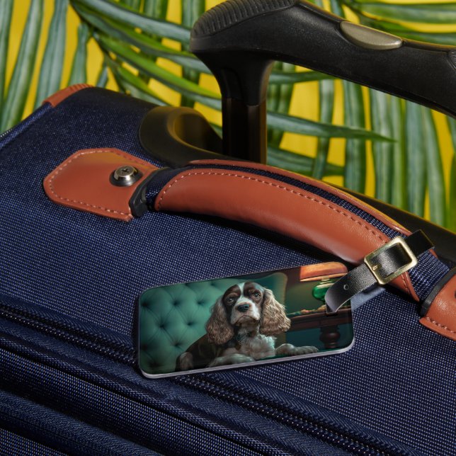 Elegant Cocker Spaniel Klassisk Porträttdesign Bagagebricka (Framsida Insitu 3)