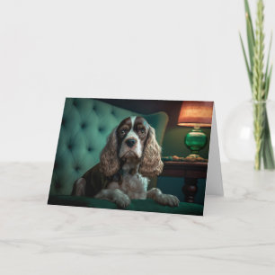 Elegant Cocker Spaniel Klassisk Porträttdesign Kort