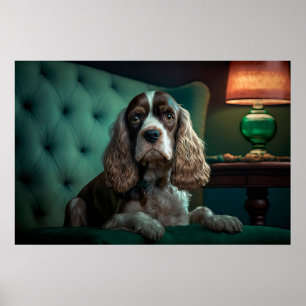Elegant Cocker Spaniel Klassisk Porträttdesign Poster