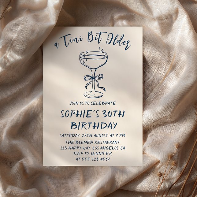 Elegant Cocktail A Tini Bit Older 30th Birthday Inbjudningar (Skapare uppladdad)