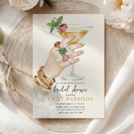 Elegant Cocktail Bridal Shower Invitation Art Inbjudningar