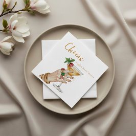Elegant Cocktail Bröllopsdusch Pappersservett