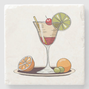 Elegant Cocktail-Underlägg glas Stenunderlägg