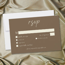 Elegant Cocoa Brown Minimalist Wedding OSA Kort
