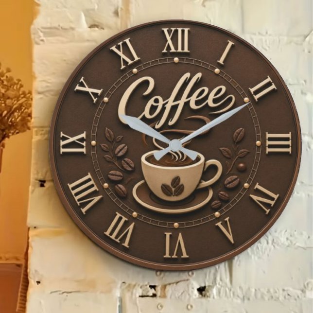 Elegant Coffee Bar Stor Klocka (Skapare uppladdad)