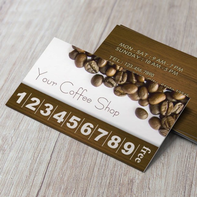 Elegant Coffee Beans Coffee Loyalty Lojalitetskort (Skapare uppladdad)