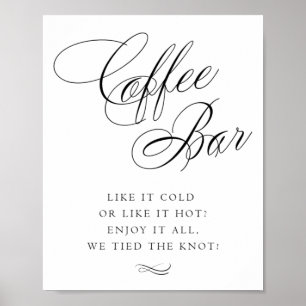 Elegant Coffee Pub Black Calligraphy CHIC BORD Poster