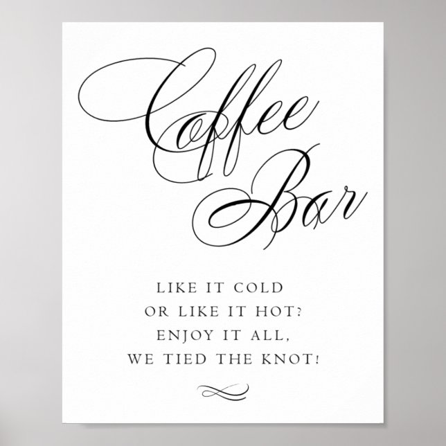 Elegant Coffee Pub Black Calligraphy | CHIC BORD Poster (Framsidan)