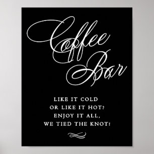Elegant Coffee Pub White Calligraphy CHIC BORD Poster