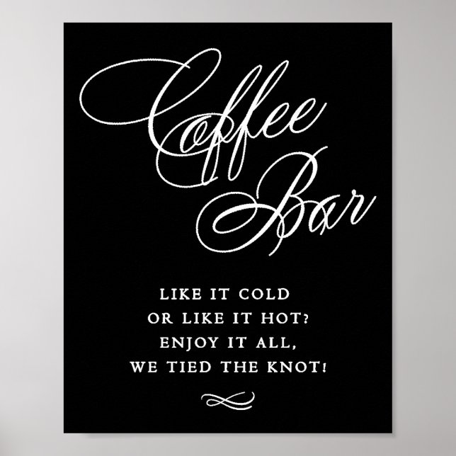Elegant Coffee Pub White Calligraphy | CHIC BORD Poster (Framsidan)