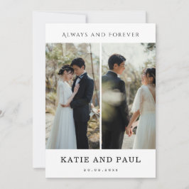 Elegant Collage 2 Photo Modern Black Chic Wedding Inbjudningar