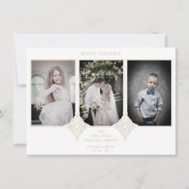 Elegant Collage Lace Romantic 3 Photos Couple Tack Kort