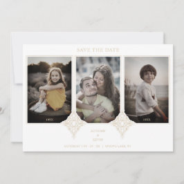 Elegant Collage Lace Then & Now 3 Photos Wedding Spara Datumet