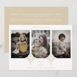 Elegant Collage Lace Then & Now 3 Photos Wedding Spara Datumet