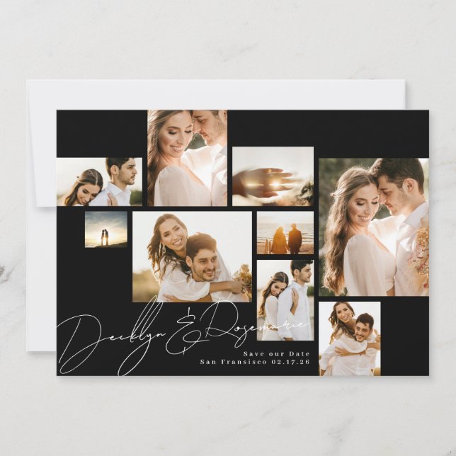 Elegant Collage Qr-kod - multifoto Spara Datumet (Framsida)