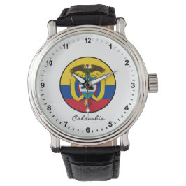Elegant Colombia Watch & colombiansk Flagga Armbandsur