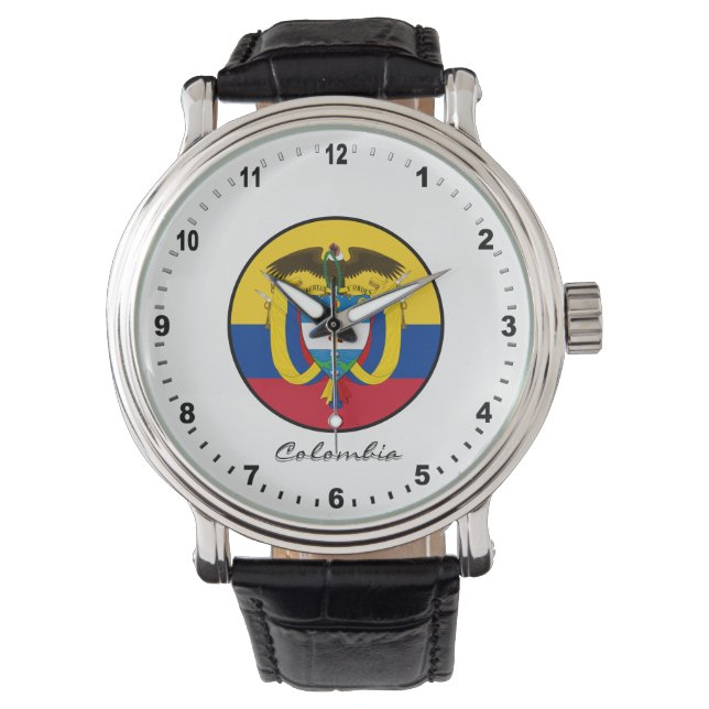 Elegant Colombia Watch & colombiansk Flagga Armbandsur (Framsida)