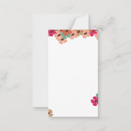 Elegant Colored Floral Greeting Card Anteckningskort