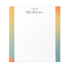 Elegant Colored Frame Teacher Notepad Anteckningsblock