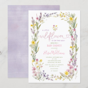 Elegant Colorful a Little Wildblomma Baby Shower Inbjudningar