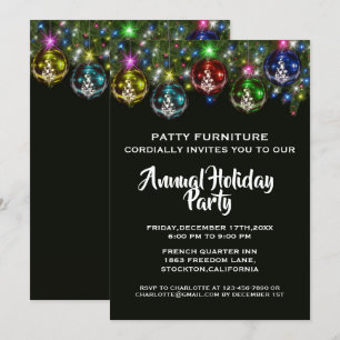 Elegant Colorful Bauble Corporate jul Party Inbjudningar