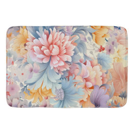 Elegant Colorful Blommönster Japan Art Badrumsmatta