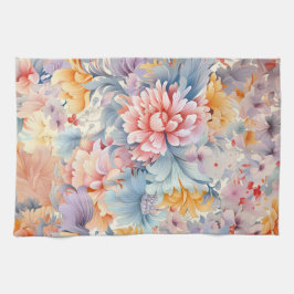 Elegant Colorful Blommönster Japan Art Kökshandduk