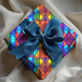 Elegant colorful diamond stained glass presentpapper