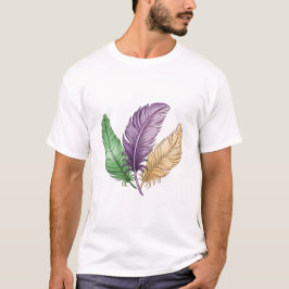 Elegant Colorful Feathers Illustration T Shirt