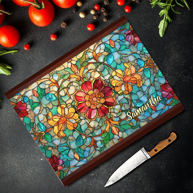 Elegant colorful floral stained glass (Skapare uppladdad)