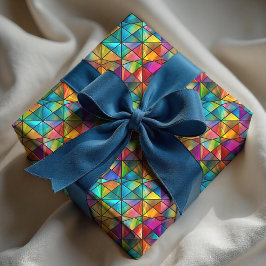 Elegant colorful geometric stained glass presentpapper