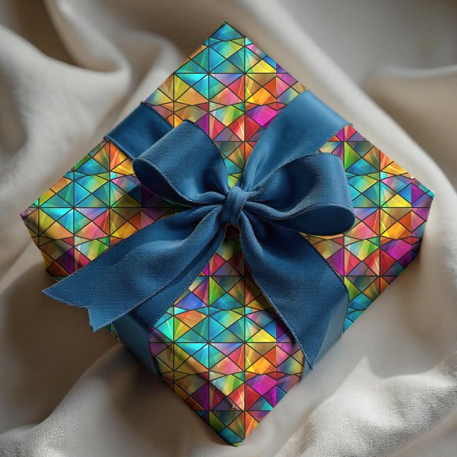 Elegant colorful geometric stained glass  presentpapper (Skapare uppladdad)