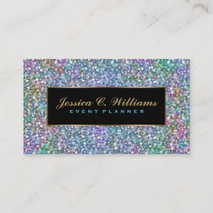 Elegant Colorful Lila Tint Glitter & Sparkles 5 Visitkort