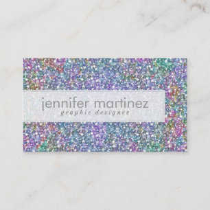 Elegant Colorful Lila Tint Glitter & Sparkles Visitkort