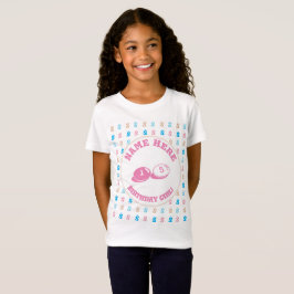 Elegant Colorful Monogram Namn Birthday Girl Rosa T Shirt