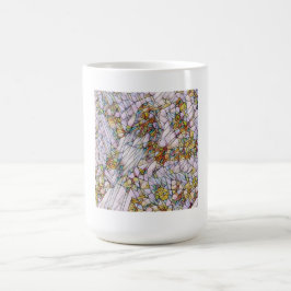 Elegant Colorful Mosaic Illustrated Bird Art Kaffemugg