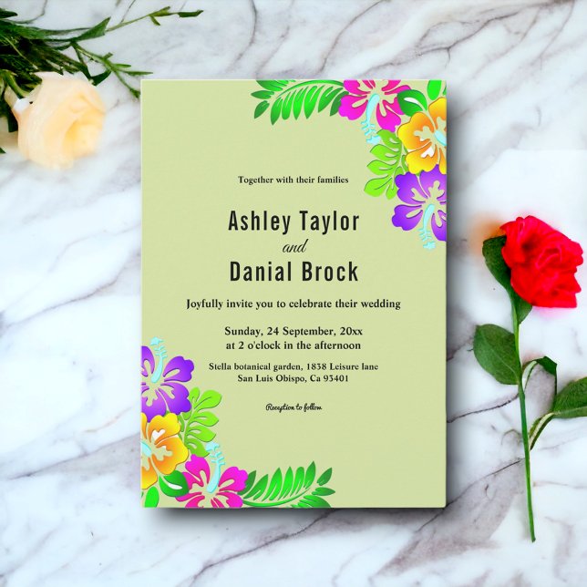 Elegant Colorful Ro Rustic Sage Blommigt Bröllop Inbjudningar (Skapare uppladdad)