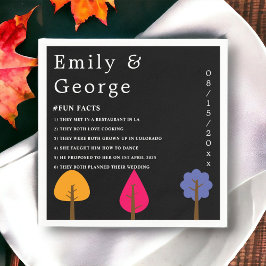 Elegant Colorful Träd Rustic Black Fall Wedding Pappersservett