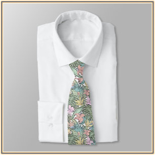 Elegant Colorful Tropical Blommigt Neck Tie Slips