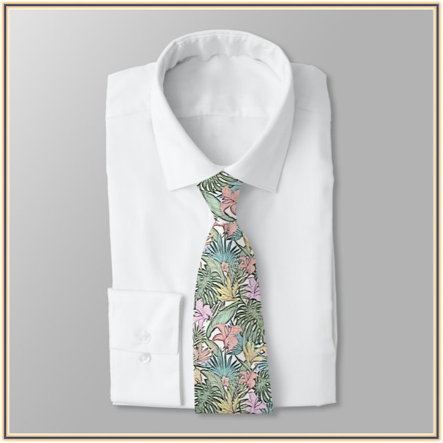Elegant Colorful Tropical Blommigt Neck Tie Slips (Bookmark my store: https://www.zazzle.com/store/capricepetit?rf=238091145531749709)