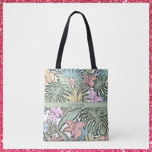Elegant Colorful Tropical Blommigt Tygkasse