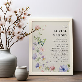 Elegant Colorful Vår Wildblomma Bröllop Poster