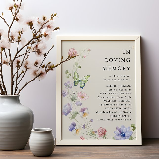 Elegant Colorful Vår Wildblomma Bröllop Poster (Skapare uppladdad)