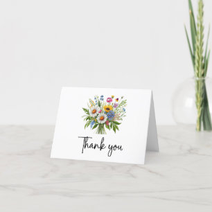 Elegant Colorful WildblomBouquet Tack Kort