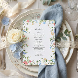 Elegant Colorful Wildflower Wedding Meny