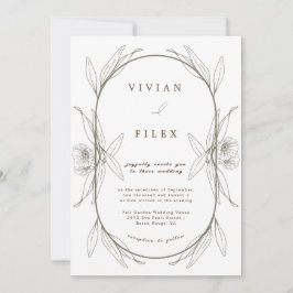 Elegant Comfort Ljust grönt Blommigt Kapsul Bröllo Inbjudningar