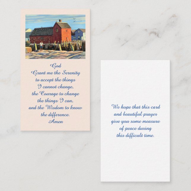 Elegant Commemorative Funeral Prayer Card Visitkort (Fram/baksida)