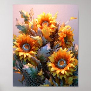 Elegant Common Solrosfasad illustration Poster